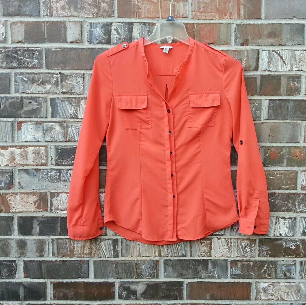 Calvin Klein long & tab sleeve button down size S